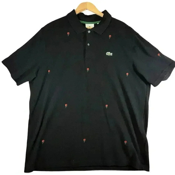 Lacoste Other - Lacoste Men’s Live Polo Shirt Black Red Rose Short Sleeve Preppy Casual XXL